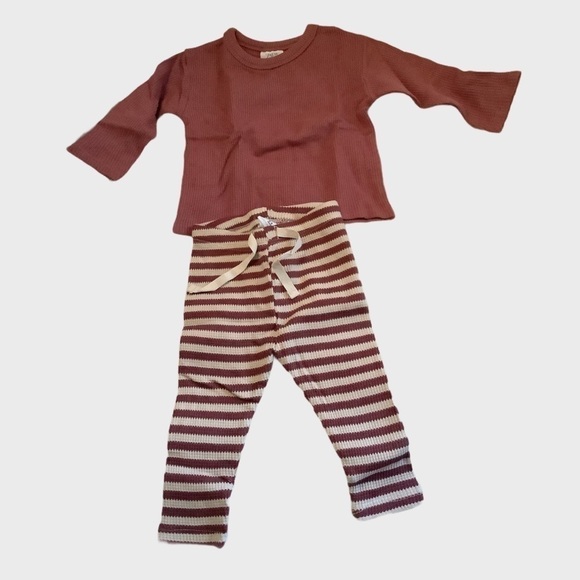 ZARA Striped Raspberry Leggings Set - Picture 2 of 3